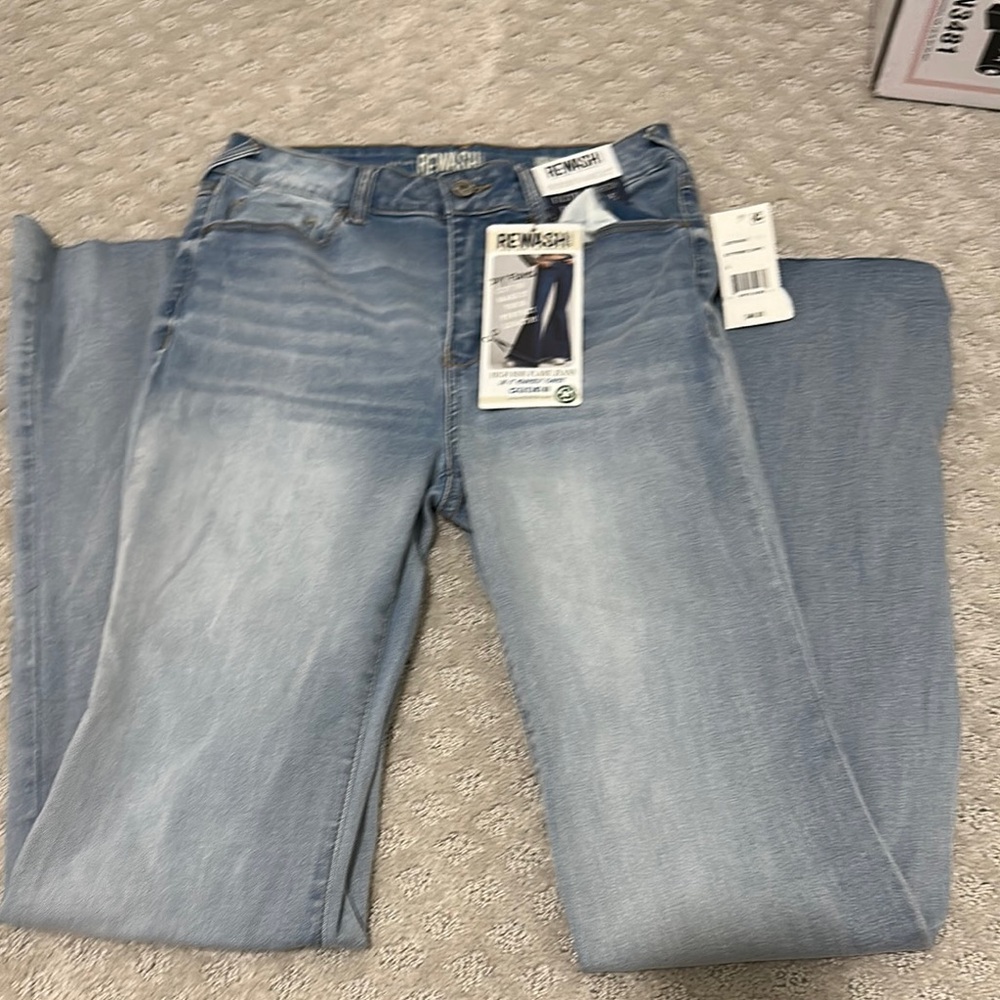 Rewash Blue Flare Wide Leg Jeans Vintage-Inspired